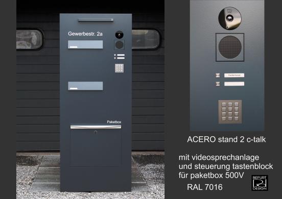 briefkasten anthrazit mit kamera und klingel