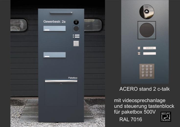 briefkasten anthrazit mit kamera und klingel